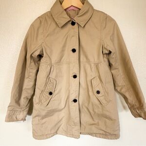 Lands’ End Kids Tan Cotton Utility Jacket Size L Classic Field Coat